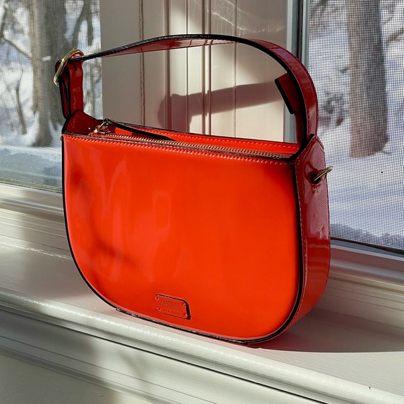 Frances Valentine Grace Crossbody Soft Patent Orange - Picture 2 of 7